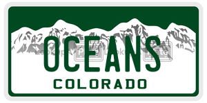 OCEANS  license plate in CO