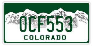 OCF553 license plate in Colorado