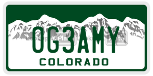 OG3AMY  license plate in CO