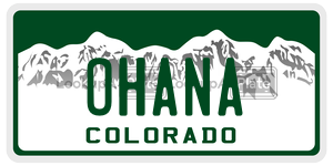 OHANA  license plate in CO
