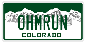 OHMRUN  license plate in CO