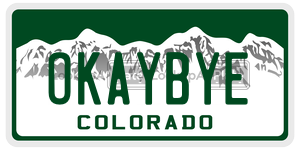 OKAYBYE  license plate in CO