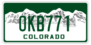 OKB771  license plate in CO
