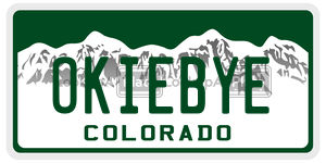 OKIEBYE  license plate in CO