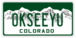 OKSEEYU  license plate in CO