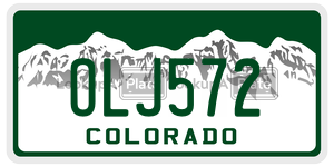 OLJ572  license plate in CO