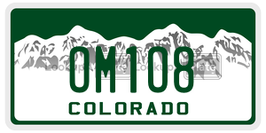 OM1O8  license plate in CO