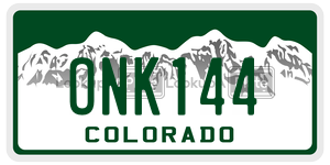 ONK144  license plate in CO