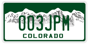 OO3JPM  license plate in CO