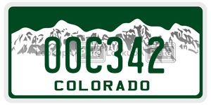 OOC342  license plate in CO