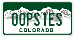 OOPS1ES  license plate in CO