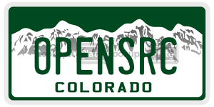OPENSRC  license plate in CO