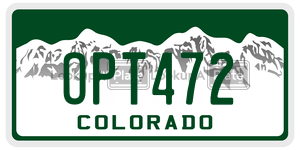 OPT472  license plate in CO