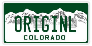 ORIGINL license plate in Colorado