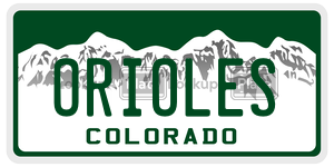 ORIOLES  license plate in CO