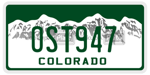 OST947 license plate in Colorado