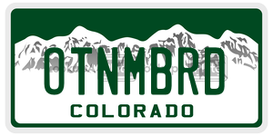 OTNMBRD  license plate in CO