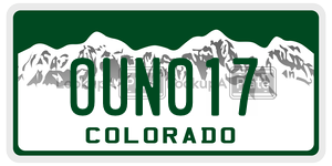 OUN017 license plate in Colorado
