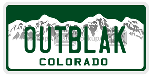 OUTBLAK  license plate in CO