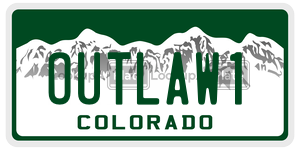 OUTLAW1 license plate in Colorado