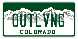 OUTLVNG  license plate in CO