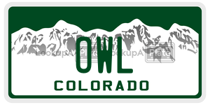 OWL  license plate in CO