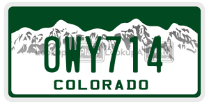 OWY714  license plate in CO