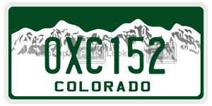 OXC152  license plate in CO
