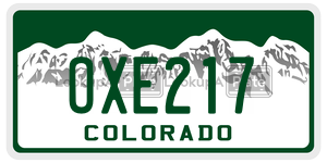 OXE217  license plate in CO