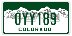 OYY189  license plate in CO