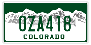 OZA418  license plate in CO