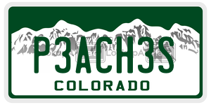 P3ACH3S  license plate in CO