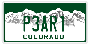 P3AR1  license plate in CO