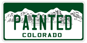 PAINTED  license plate in CO