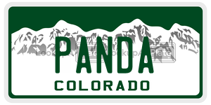 PANDA license plate in Colorado