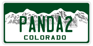 PANDA2 license plate in Colorado