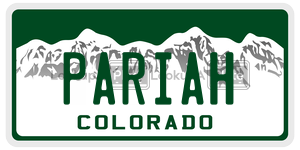 PARIAH  license plate in CO