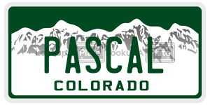 PASCAL  license plate in CO