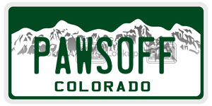 PAWSOFF  license plate in CO