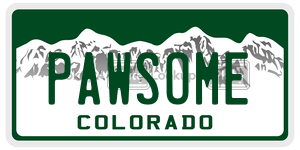 PAWSOME  license plate in CO