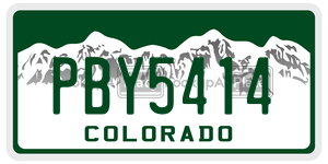 PBY5414  license plate in CO