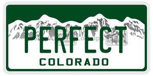 PERFECT  license plate in CO