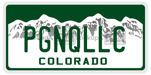 PGNQLLC  license plate in CO