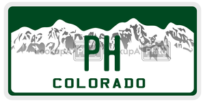 PH  license plate in CO
