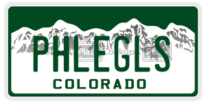 PHLEGLS  license plate in CO