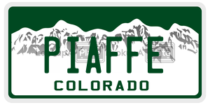 PIAFFE license plate in Colorado