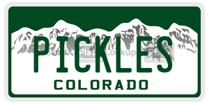 PICKLES license plate in Colorado