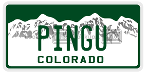PINGU license plate in Colorado