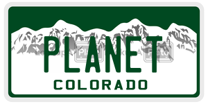 PLANET  license plate in CO