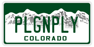 PLGNPLY license plate in Colorado